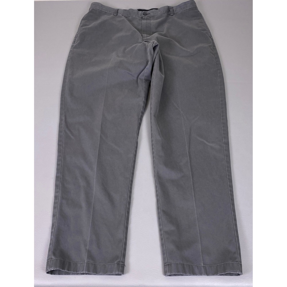 LL Bean Classic Fit Pants Men's Size 40x34 Gray Straight Leg Chino 100% Cotton